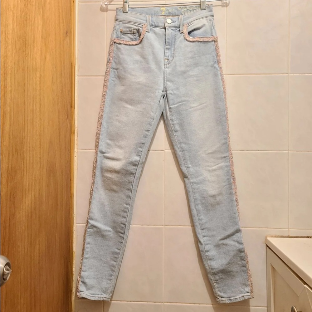 7 for all mankind light blue jeans 25